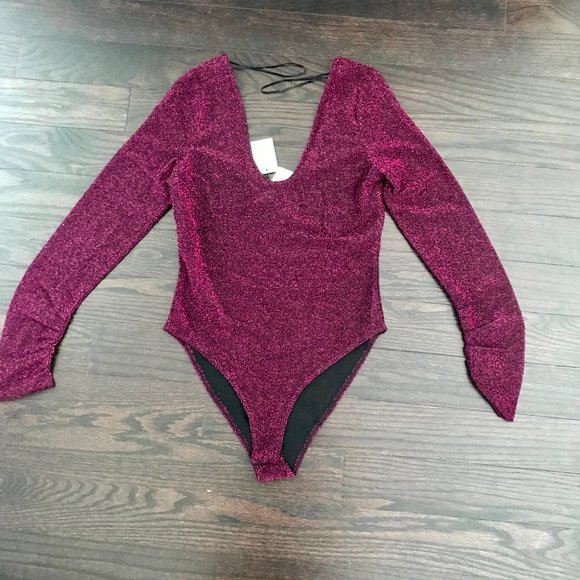 NWT Zara -Shimmery Knit Bodysuit - Picture 5 of 8